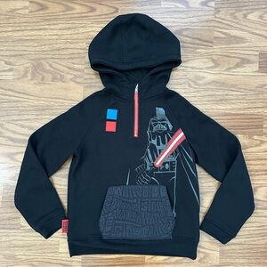 Star Wars Darth Vader Boys 7-8 Hoodie Sweatshirt 1/2 Zip Fleece Black EUC!